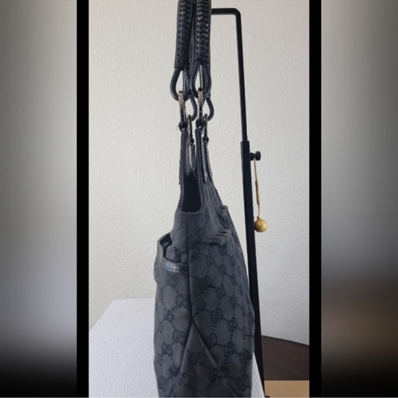Gucci GG Monogram Canvas Black Handbag Satchel Bag - Picture 6 of 11